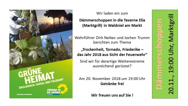 Herzliche Einladung zum Dämmerschoppen!