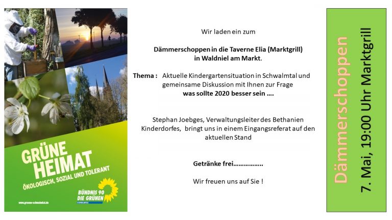 Herzliche Einladung zum Dämmerschoppen!