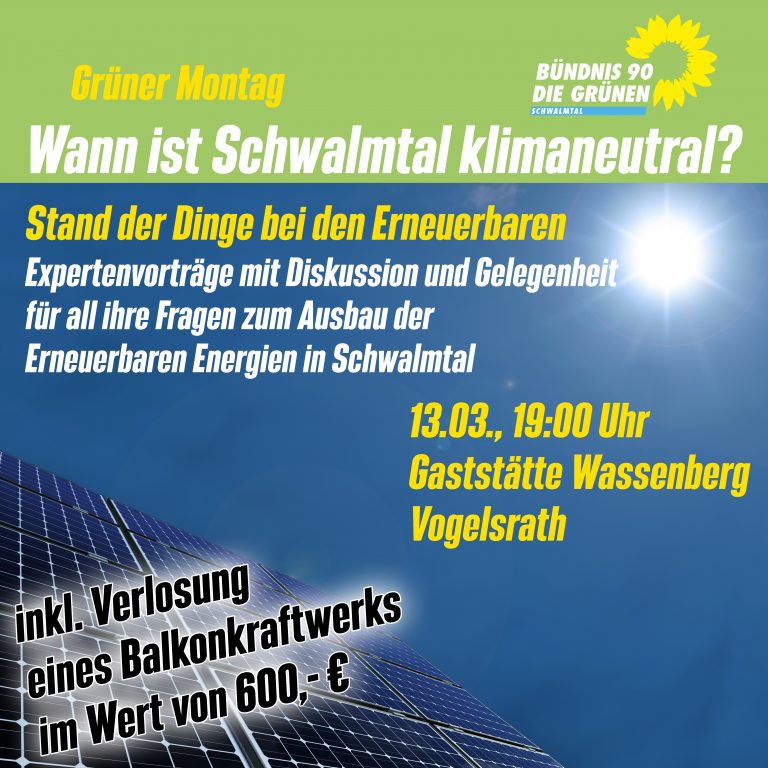 Grüner Montag: Wann ist Schwalmtal klimaneutral?
